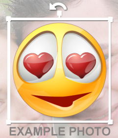 Smiley avec des coeurs dans ses yeux pour mettre vos photos 