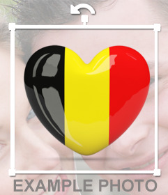 Coeur avec drapeau de la Belgique pour décorer vos photos 