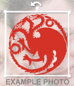 Si vous êtes de la maison Targaryen puis mettre cet autocollant sur le logo de vos photos de Targaryen Maison de Game of Thrones tv serie avec le dragon à trois têtes à mettre sur vos images avec cet effet libre
