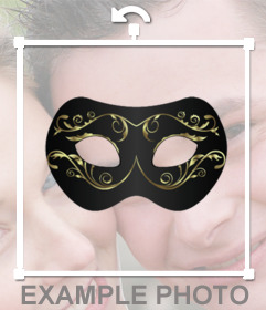 Masque noir avec de lor à mettre sur vos photos 