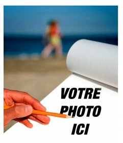 Photomontage de mettre votre photo dans un carnet de croquis