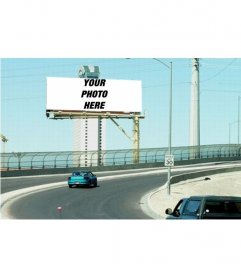 Banner advertising on the road to make a collage with your photos