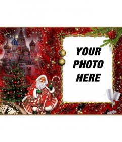 Elegant photomontage of Christmas and Santa Claus to add your picture