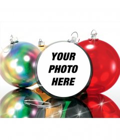 Christmas Photo effect to put your picture on a Christmas ball, very funny
