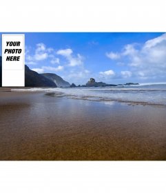 Twitter background with your picture in a frame with a landscape of mountainous