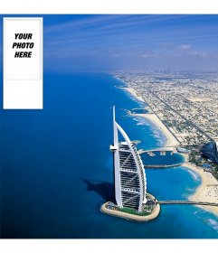 Twitter background with your photo, with background image of Dubai and the Hotel W