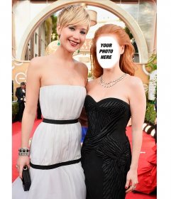 Pose with Jennifer Lawrence with this photomontage to do with your photo