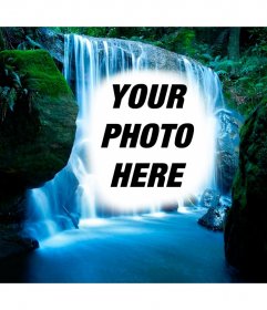 Photomontage of a waterfall in the jungle
