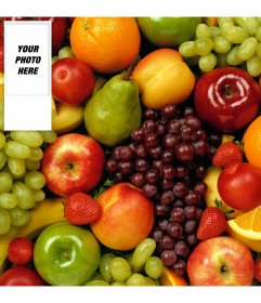 Twitter background framed fruit to personalize with your photo and text