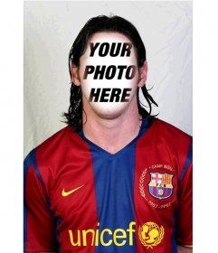 Photomontage of Lionel Messi of FC Barcelona to add your face in his face