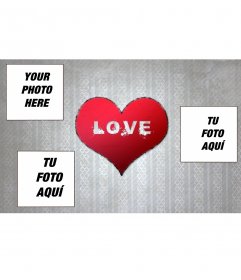 Postcard you can customize with 3 pictures with a heart in the center. You can also put it as wallpaper