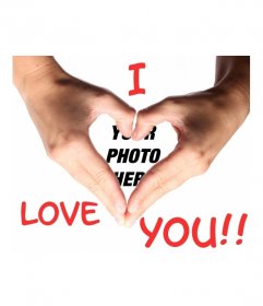 Mount where you can put your picture in a few hands in the form of text cun heart