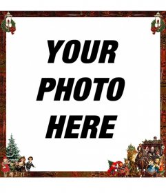 Victorian Christmas photo frame, especially for Christmas to send with the photo you want in the background