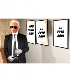 Photo effect, along with Karl Lagerfeld. Put your picture in the pictures