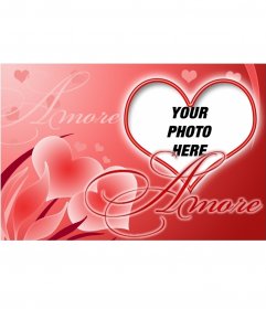 Heart shaped postcard of love to put the picture of your beloved