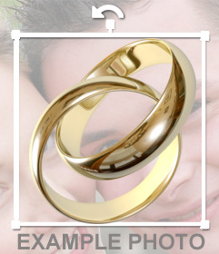 Sticker of a gold engagement rings