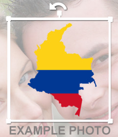 Map of Colombia with the flag to paste on your photos for free 