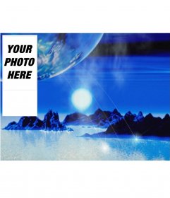 Wallpaper for twitter with a futuristic background of a blue planet