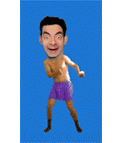 Animation of a man in his underwear dancing the boogie in which to insert the face of your choice