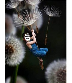 Photomontage of child flying to put a picture of a child