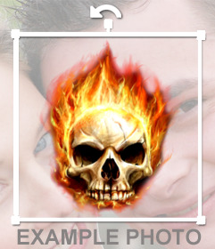 Photomontage of a skull on fire to put in your photo