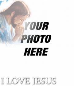 Put your picture in the text I LOVE JESUS ​​with your photo in one corner