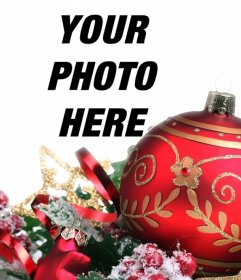 Decorate your pictures online with a huge red ball of Christmas
