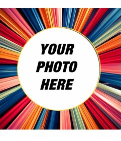 Round picture frame with many colors