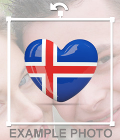 Iceland flag heart-shaped to paste on your photos as sticker 