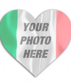 Photo effect of the Italian flag heart shaped to put your photo
