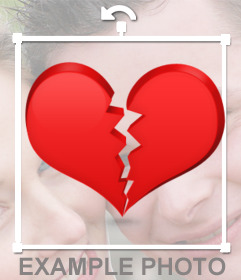 Sticker to put on your pictures of a broken heart