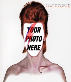 Photomontage with the CD cover of David Bowie