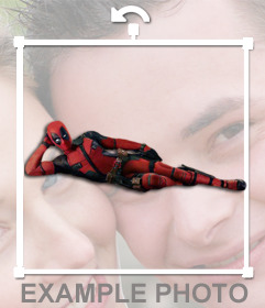 Deadpool lying and that you can put him on your photos as sticker