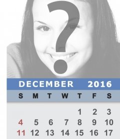 Simple Almanac of December to put your photo
