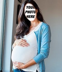 Photomontage of pregnant woman to do online