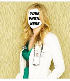 Editable photomontage to be a blonde nurse