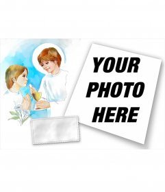 Photomontage with your photo of the first communion
