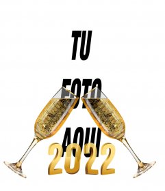 Effect to congratulate the new year with champagne glasses 