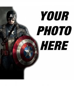 Upload your picture with the hero Captain America and for free