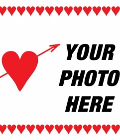 Love card with hearts where you can add a photo
