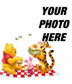 Photo effect with Winnie the Pooh, Tigger and Piglet for your photos