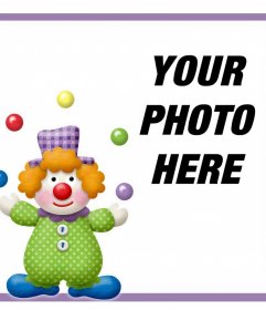 Photo effect with a clown to decorate a picture of your son