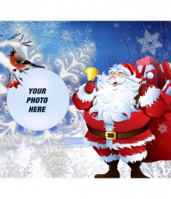 Photo effect with Santa Claus and little birds