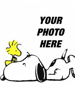 Effect to edit with your photo and to be with Snoopy and Woodstock