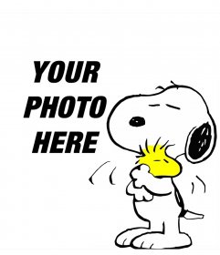 Children frame with Snoopy and Woodstock friends to add your photo