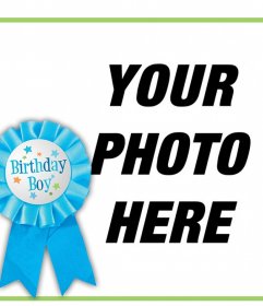 Frame of birthday greeting for a child and edit with a photo