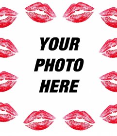 Frame to upload your photo surrounded by kisses