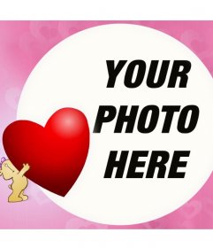 Upload your photo to this cute effect with little bear and a heart