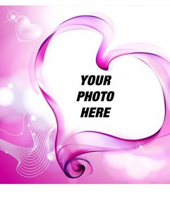 Original effect to add your photo inside a heart with pink background