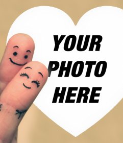 Love photo effect to upload a photo inside a heart